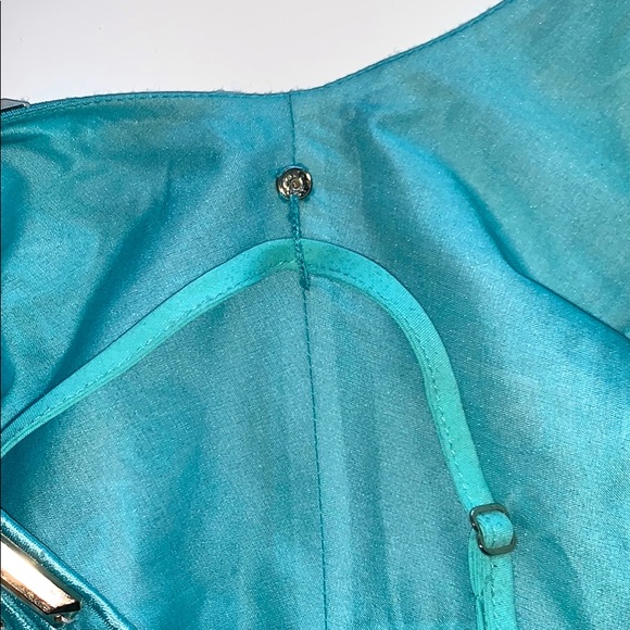 Alice by Temperly turquoise 100% silk dress sz 12 - Picture 12 of 14